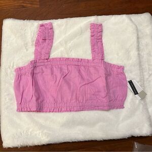 BP Nordstrom gathered crop top purple tulip NWT size large